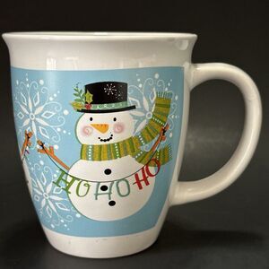 Royal Norfolk Mug Cup Blue Red Green Snowmen Fa La La Joy Ho Ho Ho Xmas Carols
